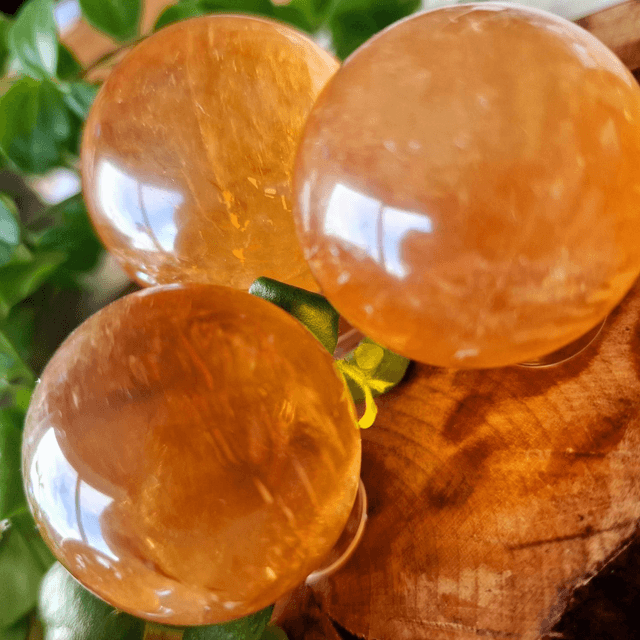 Honey Calcite Spheres 