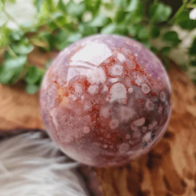 Pink Amethyst, Amethyst And Flower Sphere - B 419g