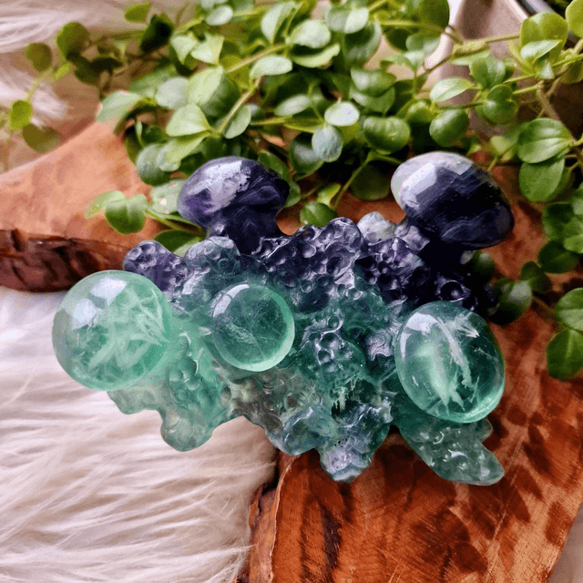 Fluorite Mushrooms Carving 