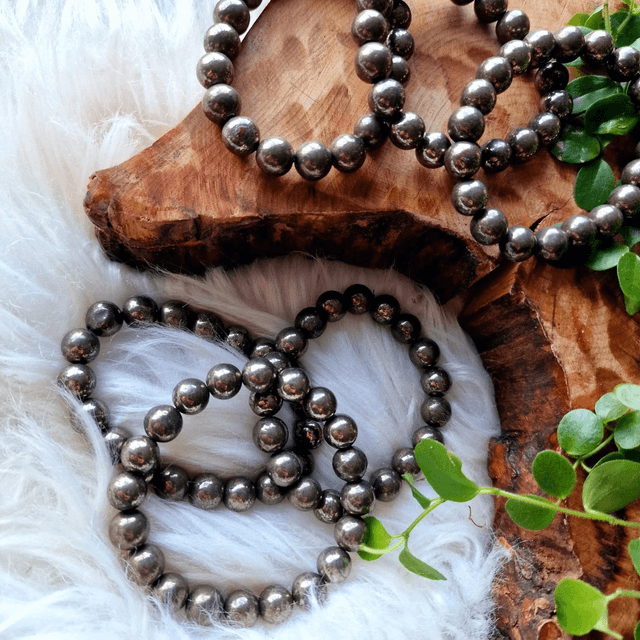 Chalcopyrite 10mm Beaded Bracelet 