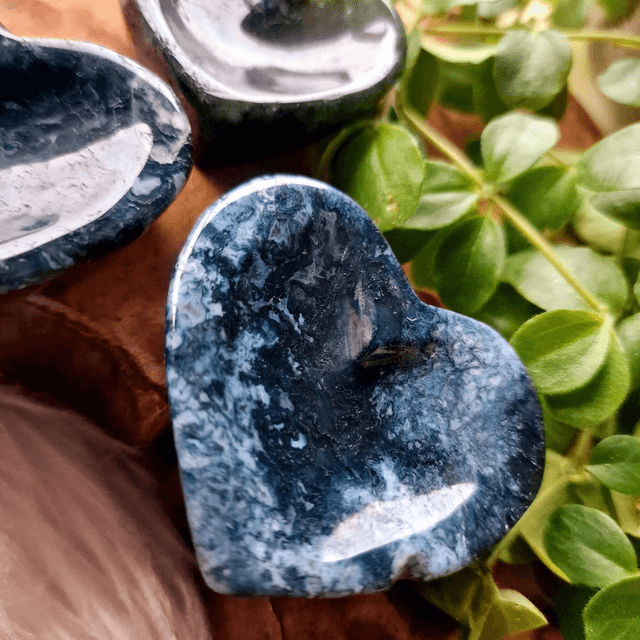 Moss Agate Small Heart Bowl