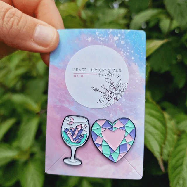 Crystal Pin Badges Set Of Two