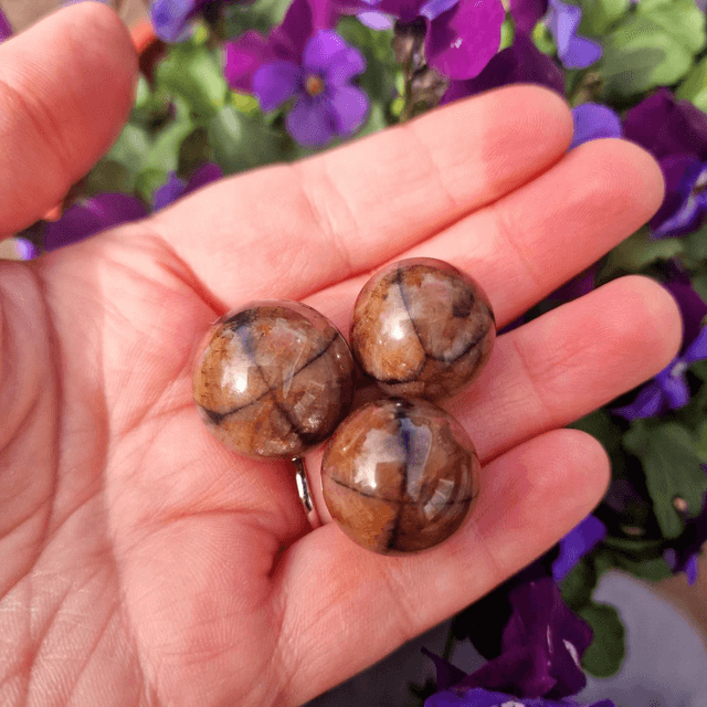 Chiastolite aka Baptism or Fairy stone Sphere 