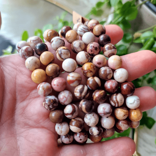 Australian zebra jasper 8mm beaded bracelet 