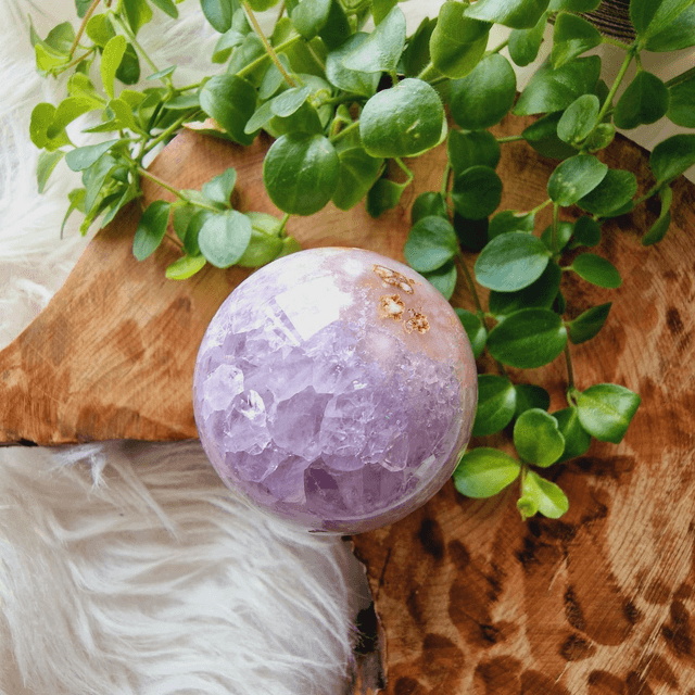 Pink Amethyst And Amethyst Sphere - D 160g