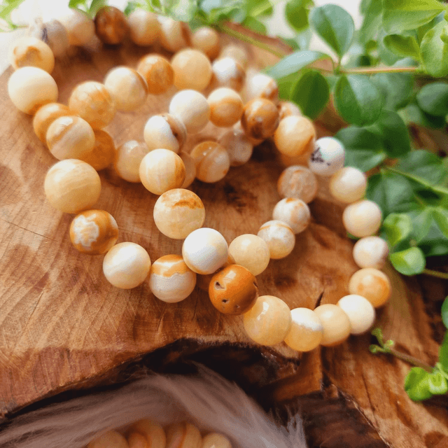 Bee Calcite 10mm Beaded Bracelet 