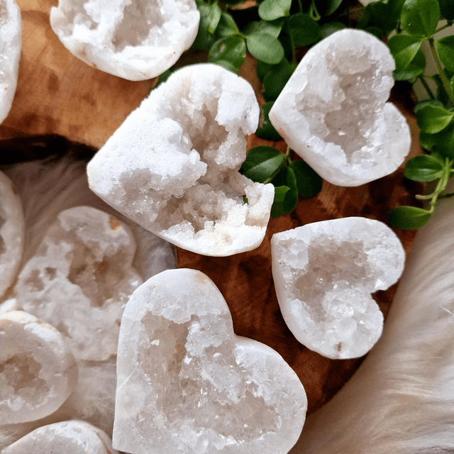Geode Clear Quartz Hearts