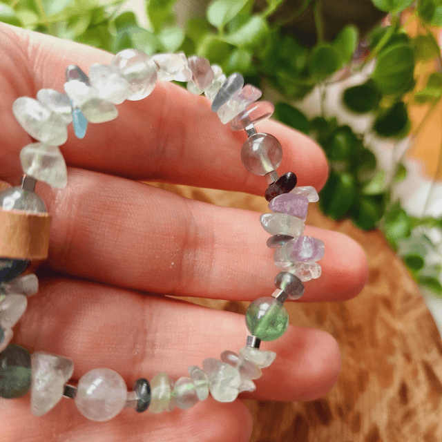Fluorite Chip & Beaded Bracelet 
