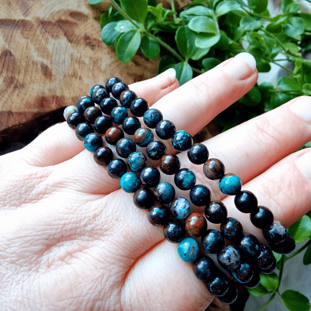 Peruvian Chrysocolla 6mm Beaded Bracelet 