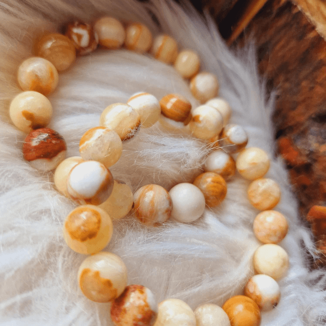 Bee Calcite 10mm Beaded Bracelet 