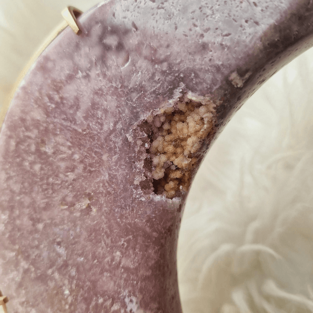 Pink Amethyst Moon on Gold Stand 600g