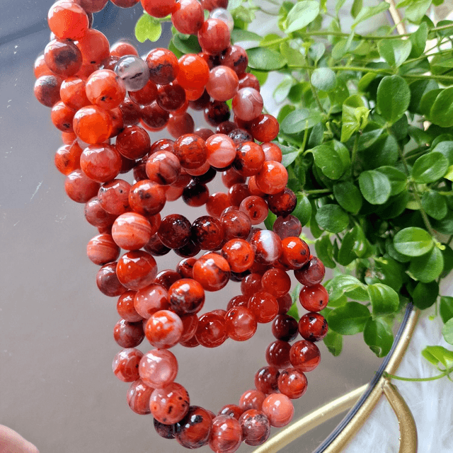 Carnelian 11/12mm beaded bracelet 