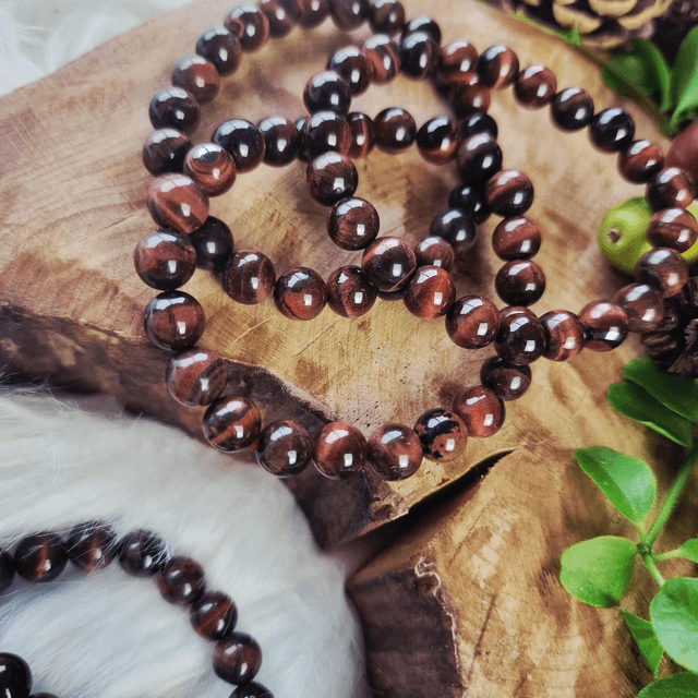 Red Tigers eye 8mm beaded bracelet 