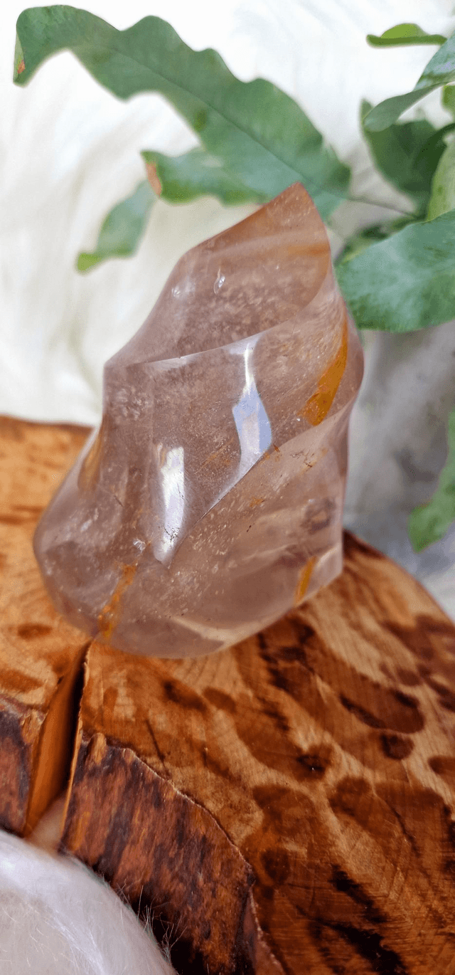 Smokey Quartz with Golden Healer inclusions Flame 