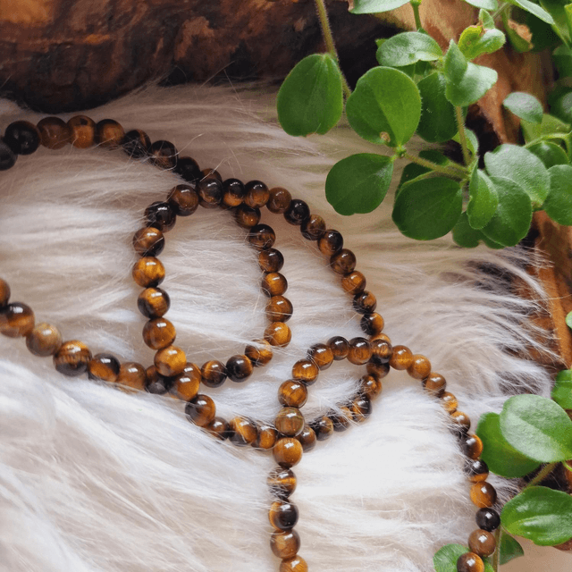 Tigers Eye 6mm Beaded Bracelet 