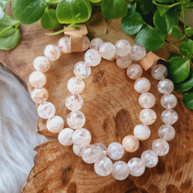 Phantom Rose Quartz Beaded Bracelet 