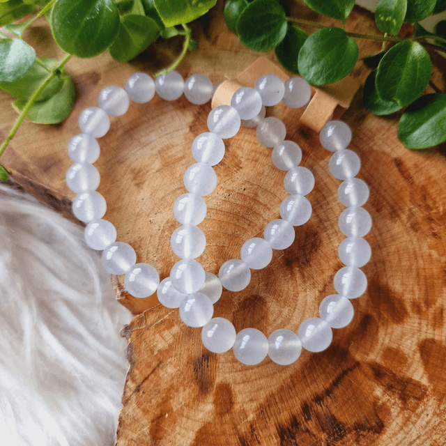 Grey Agate Beaded Bracelet 