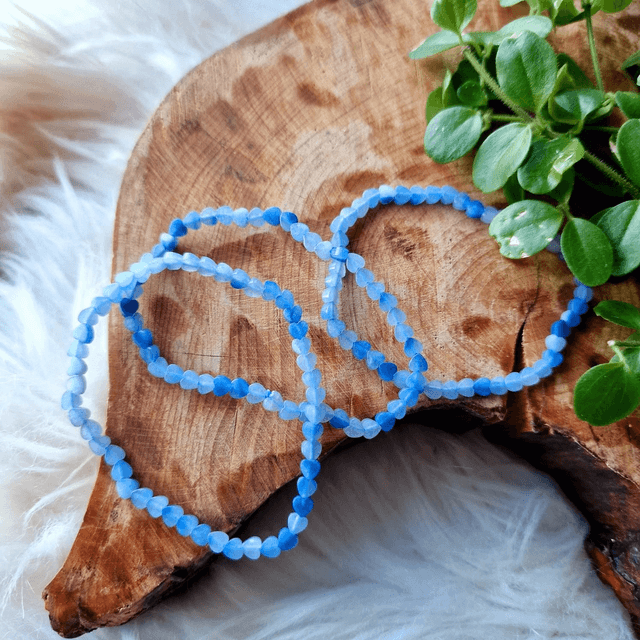 Blue Aventurine 2mm Hearts Beaded Bracelet 