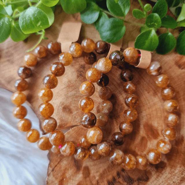 Yellow Mica Beaded Bracelet 