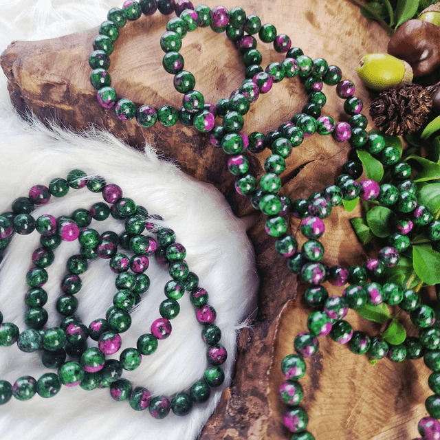 Ruby Zoisite 8mm Beaded Bracelet 