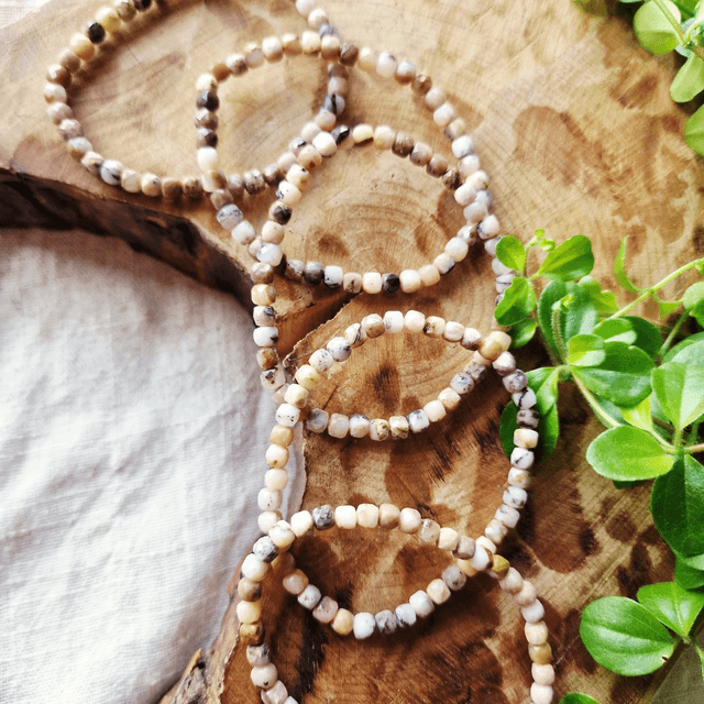 Pink opal sugar cube bracelet 